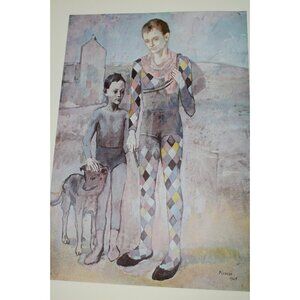 Vintage Picasso Print Two Saltimbanques With A Dog 53785